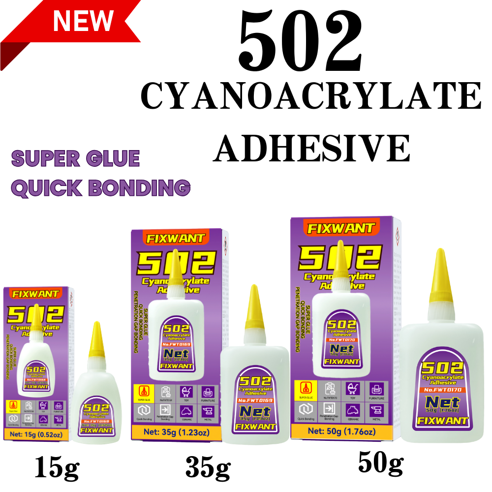 FIXWANT 502 Super กาวแห้งเร็ว 1-3pcs Instant Cyanoacrylate กาวหนังยางไม้โลหะ Strong Bond Liquid กาว