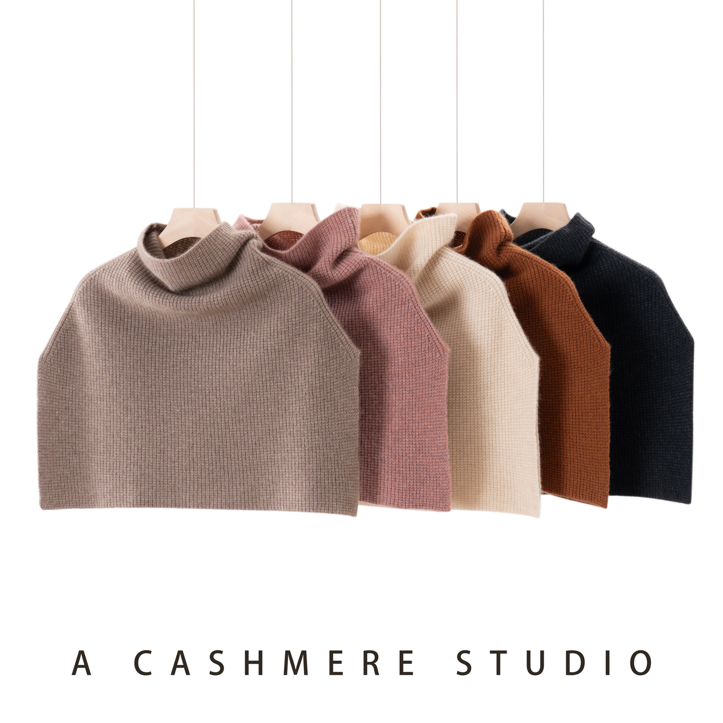 Hiver 100% cachemire châle femmes couche extérieure épaisse faux col col haut pull cape couverture écharpe tricotée, protection des épaules,