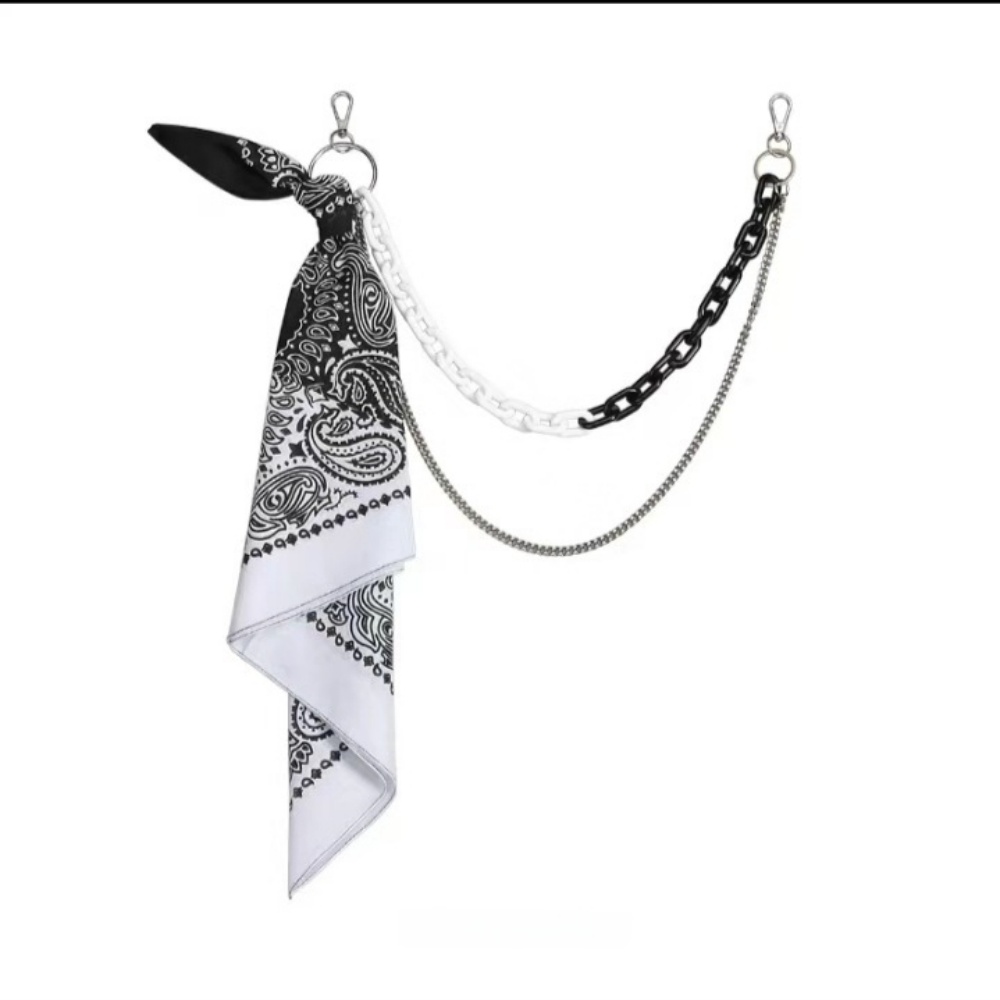 New Hip Hop Fluorescence Resin Chain Keychain For Men Women Cute Waist Chain Acrylic Ribbon Trousers Chain Punk Jewelry