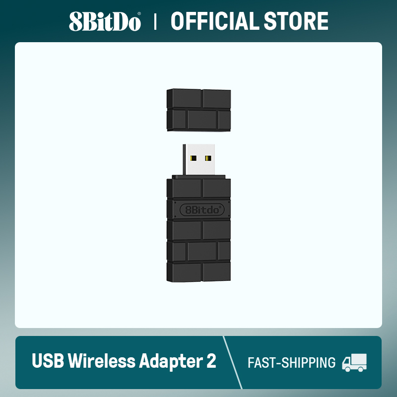 8BitDo Adaptor Bluetooth Nirkabel USB 2 untuk PC Mac Raspberry Pi Switch1, 2 Dek Uap Mendukung Pengontrol PS5 Xbox JoyCon