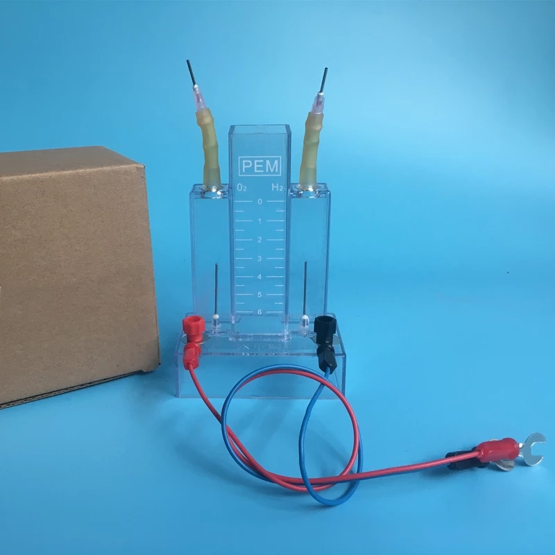Demostración de química, instrumento de enseñanza de electrólisis de agua y hidrógeno y oxígeno, experimentador de electrólisis de agua