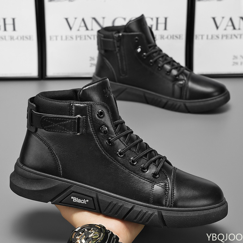 Nova primavera outono simples confortável alta superior sapatos masculinos casuais na moda versátil retro sapatos de algodão quente