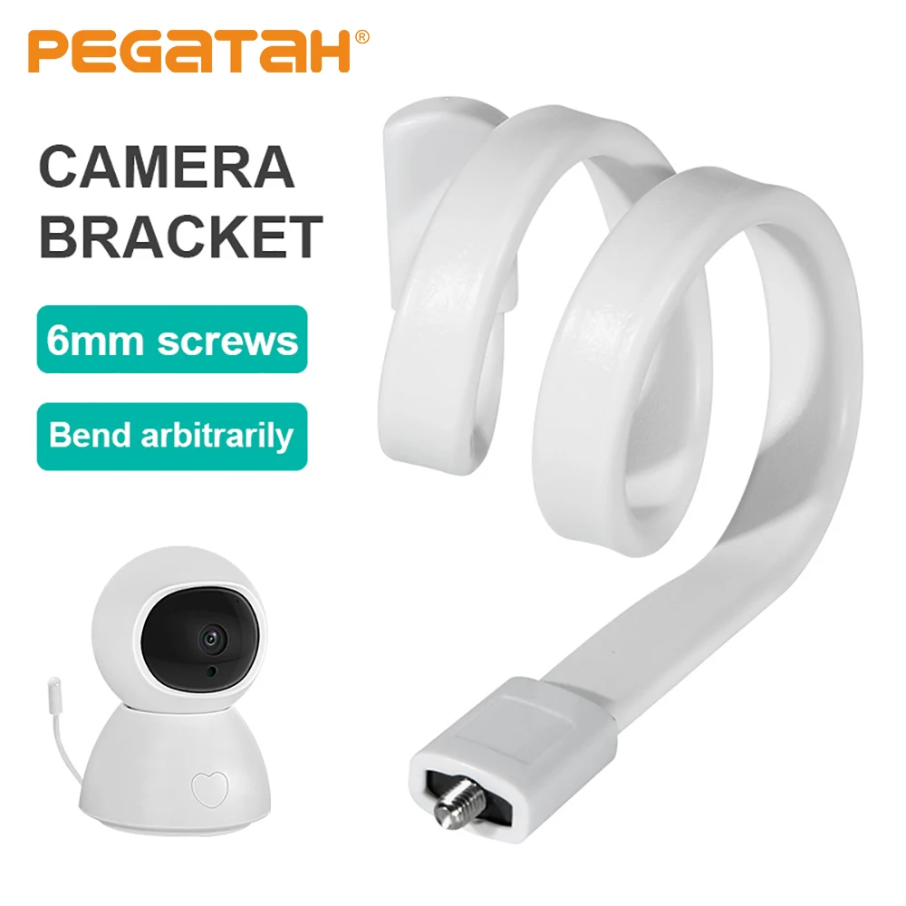 Support de caméra à col de cygne avec filetage 1/4, support multifonctionnel en silicone pour moniteur bébé, support réglable pour moniteur bébé