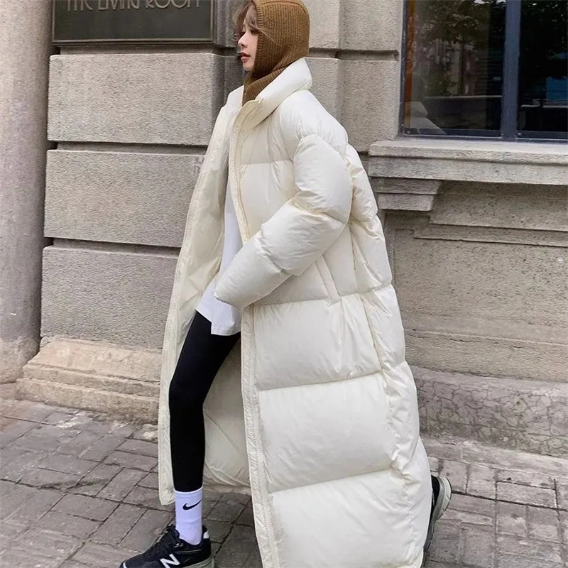 Parkas largas de algodón para mujer, chaqueta acolchada coreana gruesa y cálida, ropa de invierno, abrigo acolchado impermeable para mujer 2024