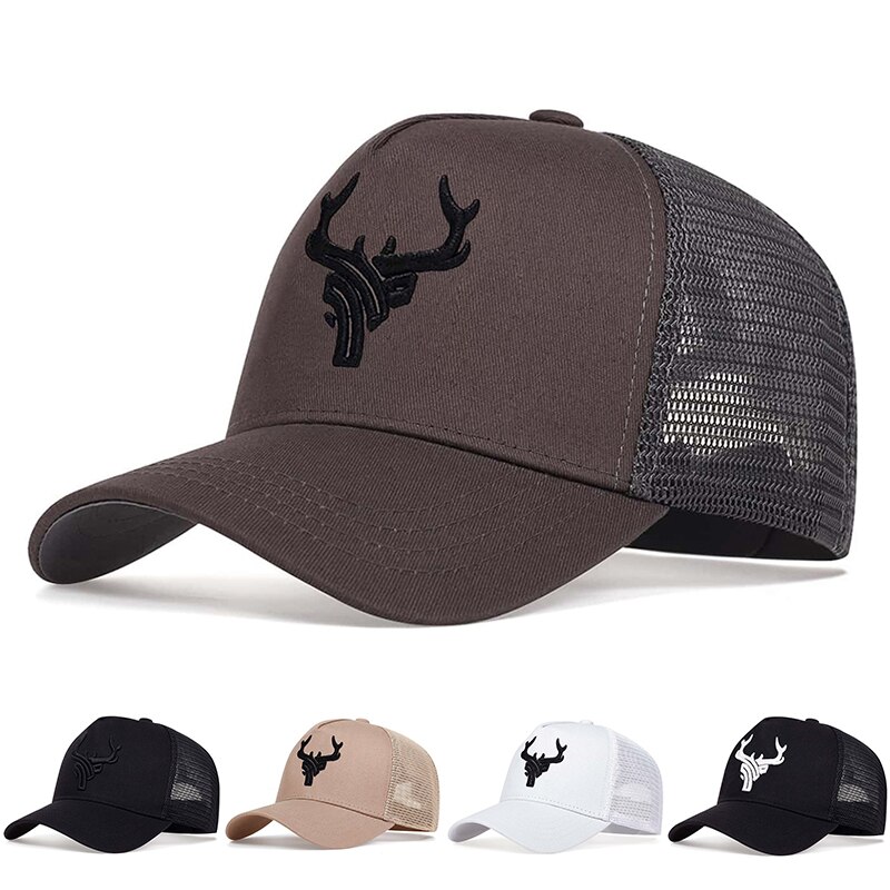 Unisex Tiergeweih Stickerei Baseball netz kappen Frühling und Sommer verstellbare Freizeit hüte Sonnencreme Hut
