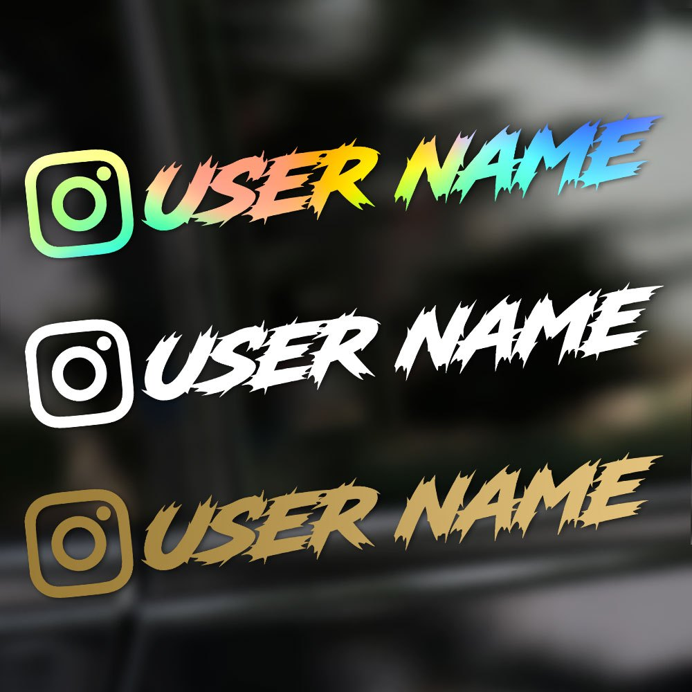 1PC Custom Car Sticker Instagram Cool Fonts Waterproof DIY Vehicle Window Motorcycle Bicycle Scooter Helmet Durable Vinyl Decals