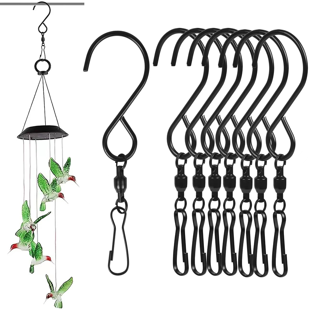 8 Stück drehbare Haken-Clips zum Aufhängen von Windspielern, Windspielen, Kristall-Twisters, Party-Werkzeuge, Küche, Schlafzimmer, drehbare S-Haken