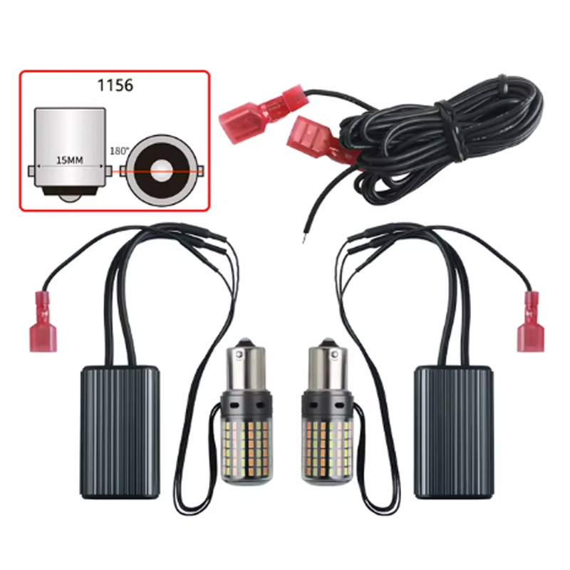 2X 1156 BA15S P21W 1156 BAU15S PY21W Led Canbus No Error 7440 W21W T20 3014 120SMD Car DRL Lamp Signal Light White Yellow 12V