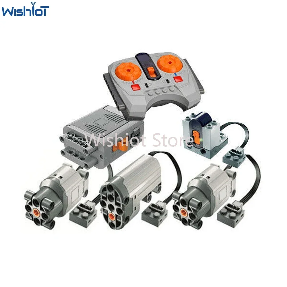 Juego de 6 uds de funciones de potencia L Motor 88003 servomotor 88004 caja de batería AA 8881 receptor de Control remoto de velocidad IR bloques de construcción MOC