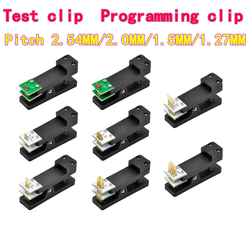 1 Uds clip de prueba clip de programación para paso pcb 2,54 MM/2,0 MM/1,5 MM/1,27 MM