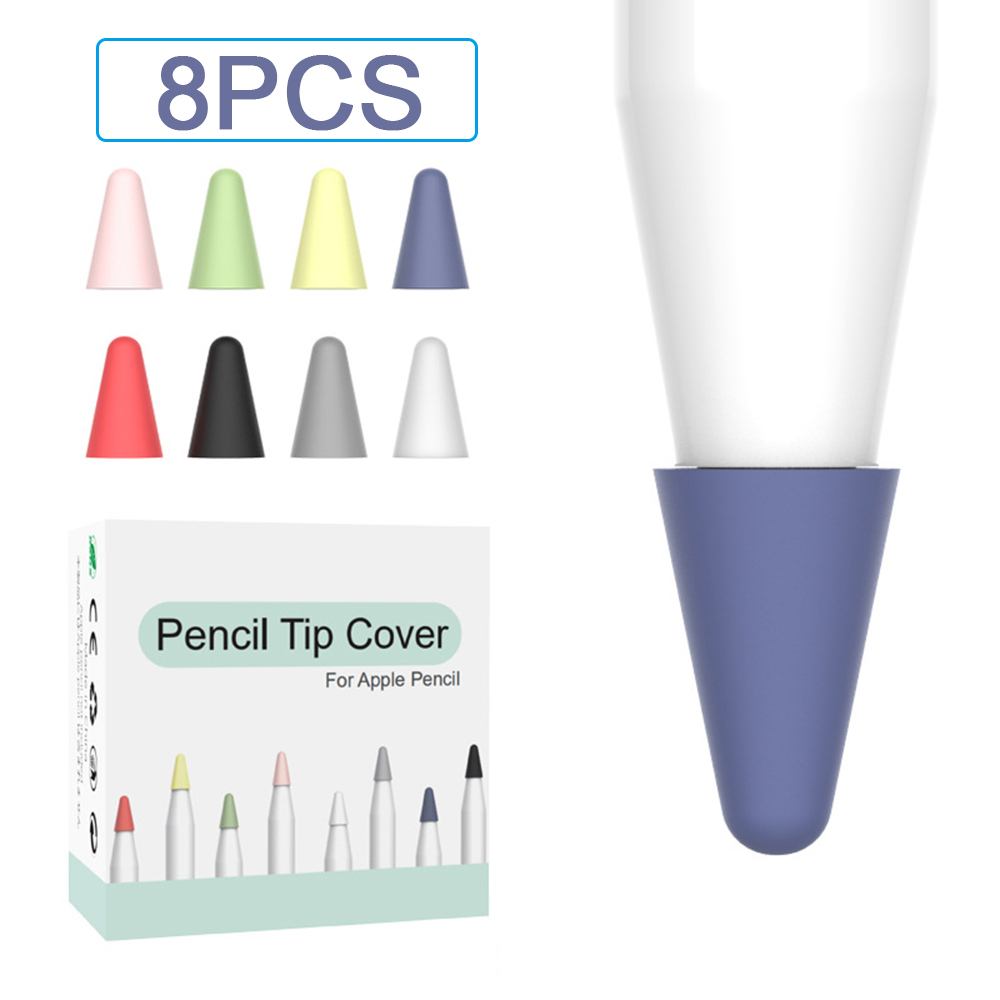 8 pçs para apple lápis ponta caso de silicone dicas de substituição caso para apple lápis 1st 2nd nib protetor capa stylus caneta ponta