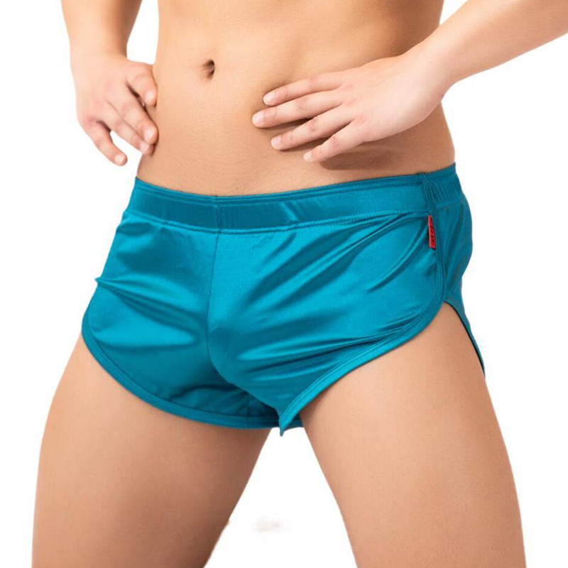 Calzoncillos tipo bóxer para hombre, ropa interior Sexy para el hogar, pantalones holgados con flechas de seda, pijamas para hombre, pantalones suaves y sedosos, pantalones para dormir