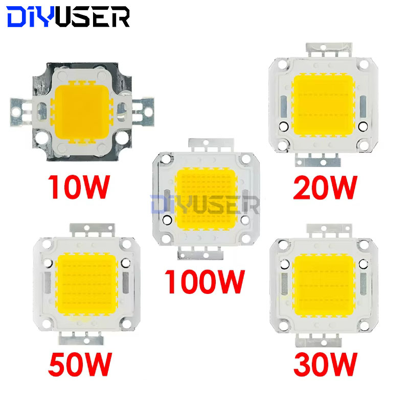 DIYUSER 10W 20W 30W 50W 100W White/Warm white LED CHIP Integrated High Power Lamp Beads 24*44mil 32V-34V 3200K-6500K 600-3000MA