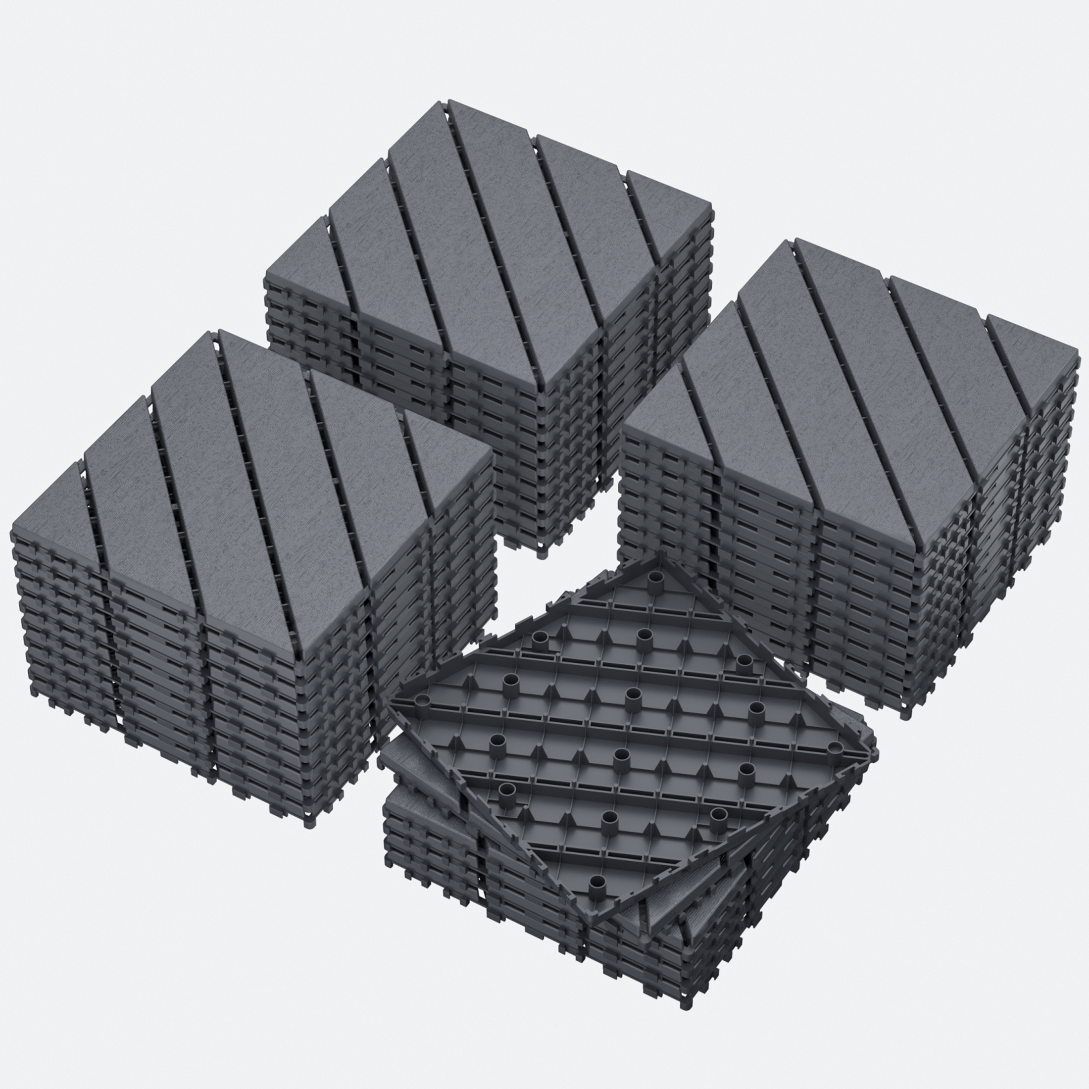 Plastic Interlocking Deck Tiles (44 Pack) – 12"x12" Waterproof Outdoor Patio Flooring, All-Weather Use, Slip-Resistant PP Deckin