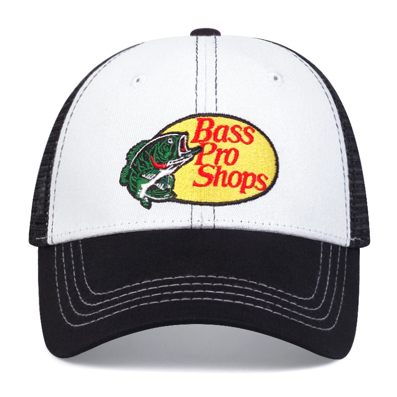 Topi Bisbol Katun Bordir Bass Topi Jaring Musim Panas Ringan Bernapas Pelindung Matahari Kasual untuk Aktivitas Luar Ruangan seperti Memancing dan Mendaki