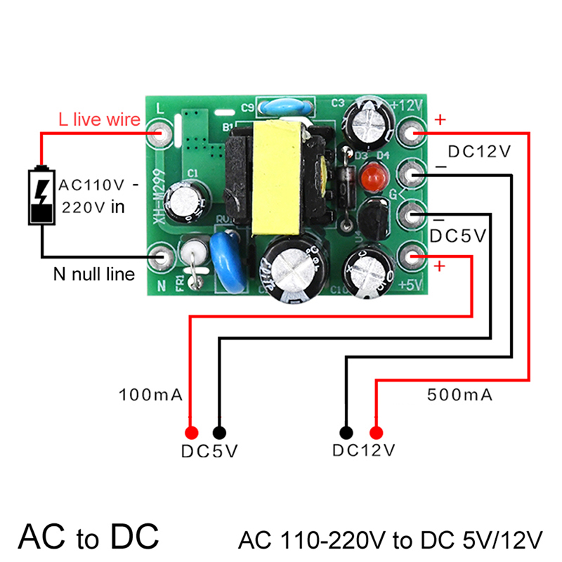 1pc New Hot Mini AC-DC Converter AC 110V 220V To DC 12V 0.2A+5V Module Board Wholesale