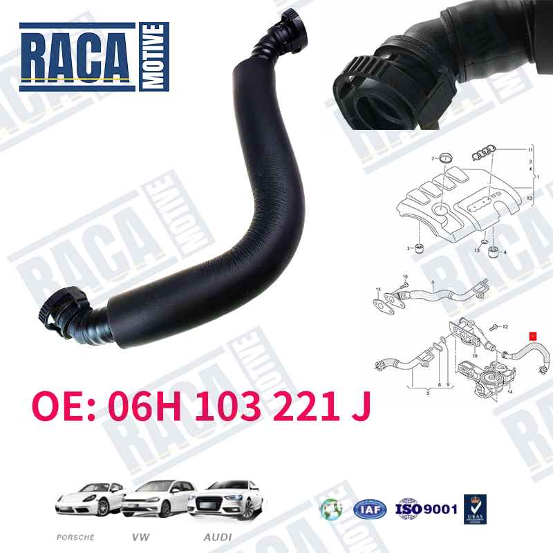 Do VW Passat 3C2 2005-2010 CC 357 2008-2012 Audi A3 Wąż odpowietrzający skrzyni korbowej silnika 06H 103221 J 06H 103 221 J
