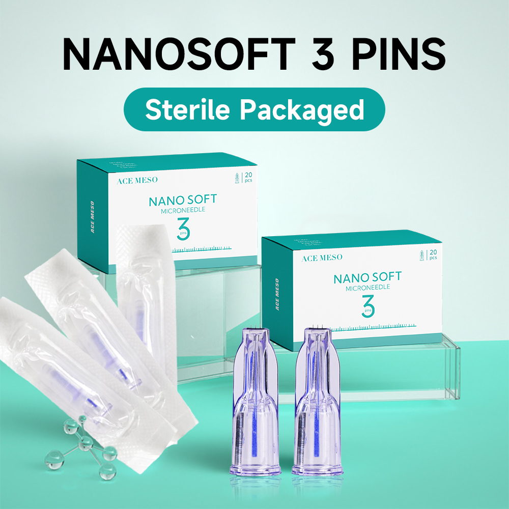 Micro Naald Professionele Nanosoft 3Pin Naalden Wegwerp Steriel Pakket 0.6/1.0/1.2/1.5 Handgevuld Drie Naalden