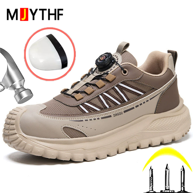 Men's Platform Safety Shoes Work Sneakers Composite Toe 6kv Insulation Shoes Anti-smash Anti Puncture Indestructible Shoes Male