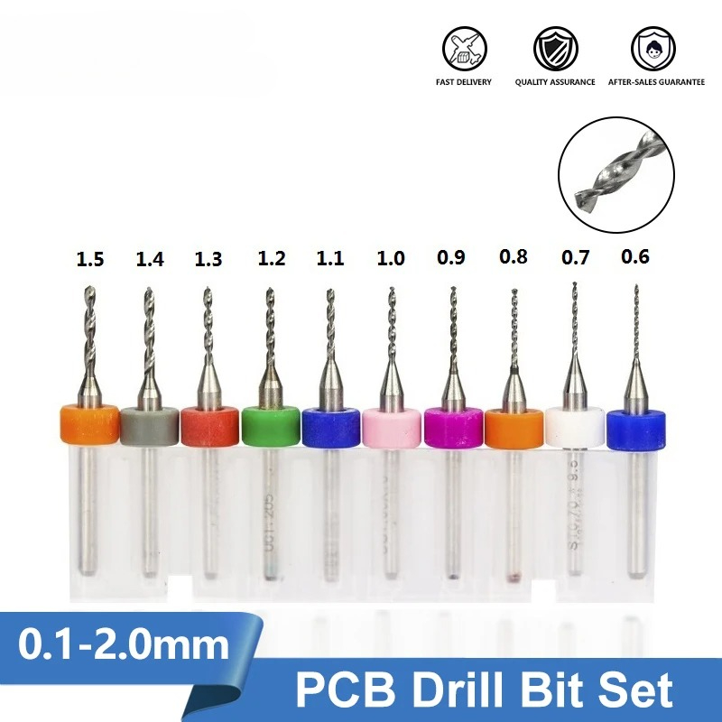 XCAN 0,1mm-2,0mm Importierte Hartmetall-PCB-Bohrer für Leiterplatten Mini CNC-Bohrer-Set