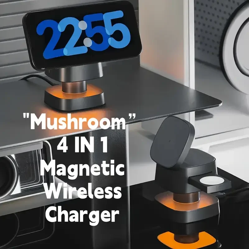 Cargador inalámbrico magnético 3 en 1 para iPhone 17 16 15 14 13 12 estación de carga rápida para Apple Watch 10 9 8 7 6 5 Airpods 2 3 Pro