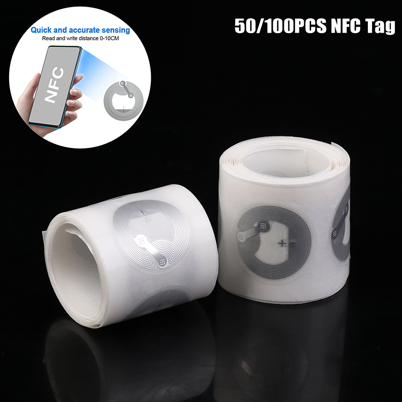 50/100Pcs แท็ก NFC Nfc215 ชิปป้ายสติกเกอร์ RFID อิเล็กทรอนิกส์ป้ายสติกเกอร์สําหรับ Access Control สมาร์ท Rewritable