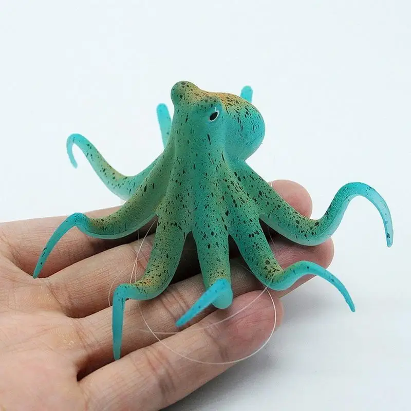 เรืองแสงพิพิธภัณฑ์สัตว์น้ำ Octopus ประดิษฐ์พร้อมถ้วยดูดตกแต่งถังปลา