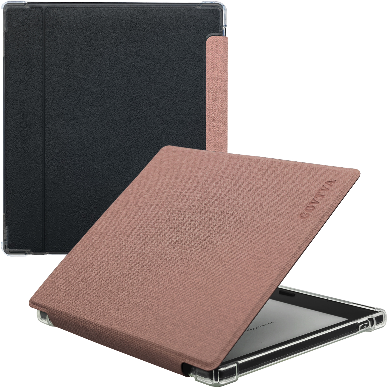 Capa para Onyx Boox Go 7 / Go Color 7 Case (Gen 1 e 2, 2024/2025) Auto Wake/Sleep Slim Capa à prova de choque de 7" - Parte traseira transparente em TPU