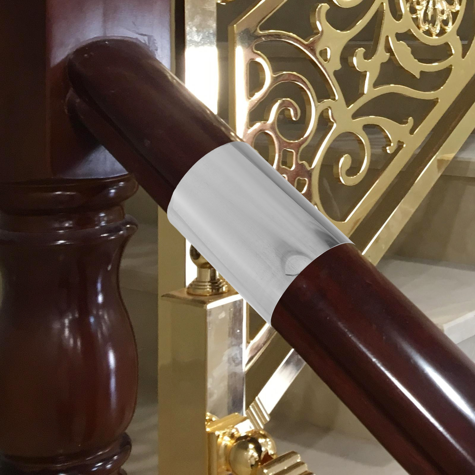 2 Peças de Ponteiras de Aço Inoxidável para Corrimão de Escada, Capas de Acabamento para Corrimão de Madeira, Acessórios de Fixação, Tampões de Fechamento para Escada