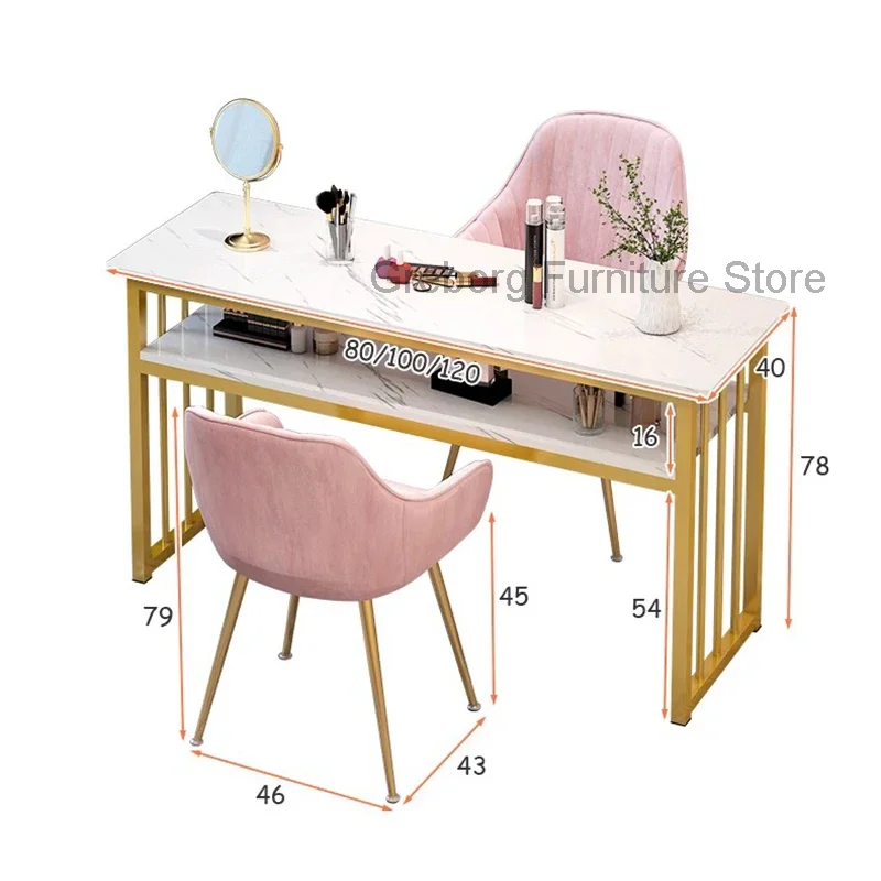 Nagelstoel Draagbare Tafel Manicure Salon Station Roze Meubels Schoonheid Professionele Mesa De Canto Esthetische Bureau Nagels Ontwerper