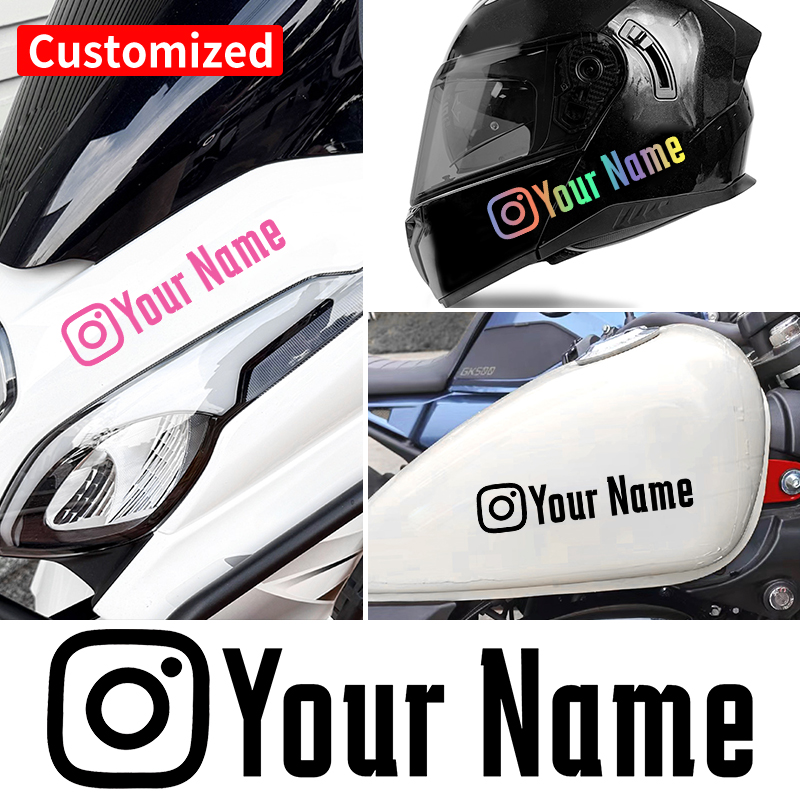 1 Stück Benutzerdefinierte Personalisierte Instagram Motorrad-Aufkleber Wasserfeste DIY Kraftstofftank Helm Auto Fahrrad Vinyl-Aufkleber