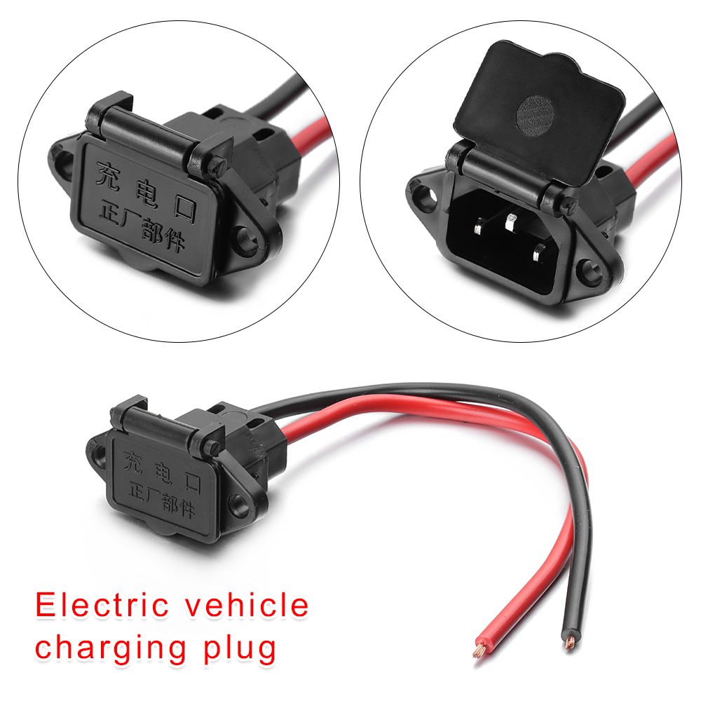 Wtyczka ładowania do roweru elektrycznego, trzy pionowe gniazdo ładowania, 12awg, złącze przewodu kablowego, 36V, 48V, pojazd elektryczny