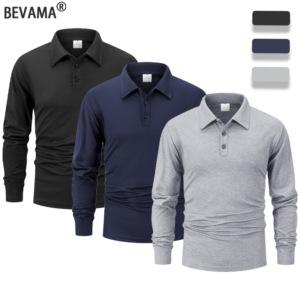 Męska koszulka polo z długim rękawem, podstawowa koszulka, odzież codzienna, streetwear, do biegania, sportowa, na wiosnę i jesień, wysokiej jakości odzież męska.