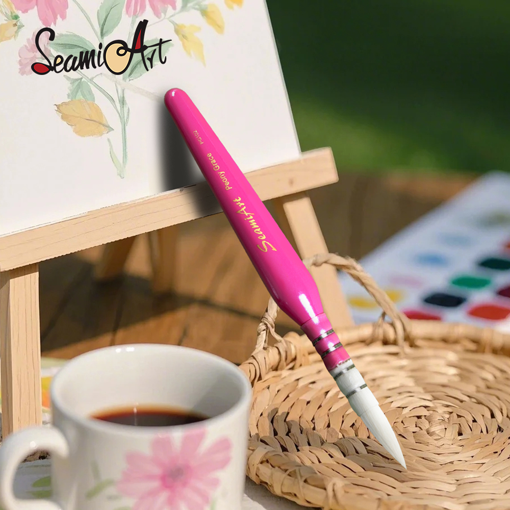 SeamiArt 1 шт., дорожная кисть с короткой ручкой, ручка SS25, нейлоновая ручка для коз, портативная акварельная кисть для волос