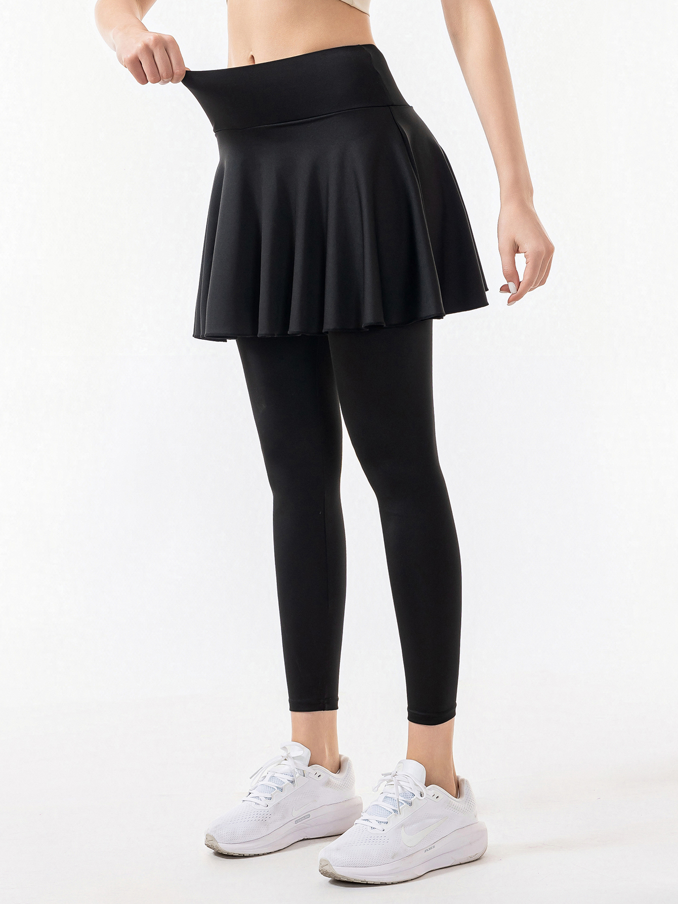 Pantalones falsos antideslumbrantes de nuevo estilo para otoño e invierno para mujer, dos pares de pantalones ajustados para prendas de vestir exteriores, deportes profesionales