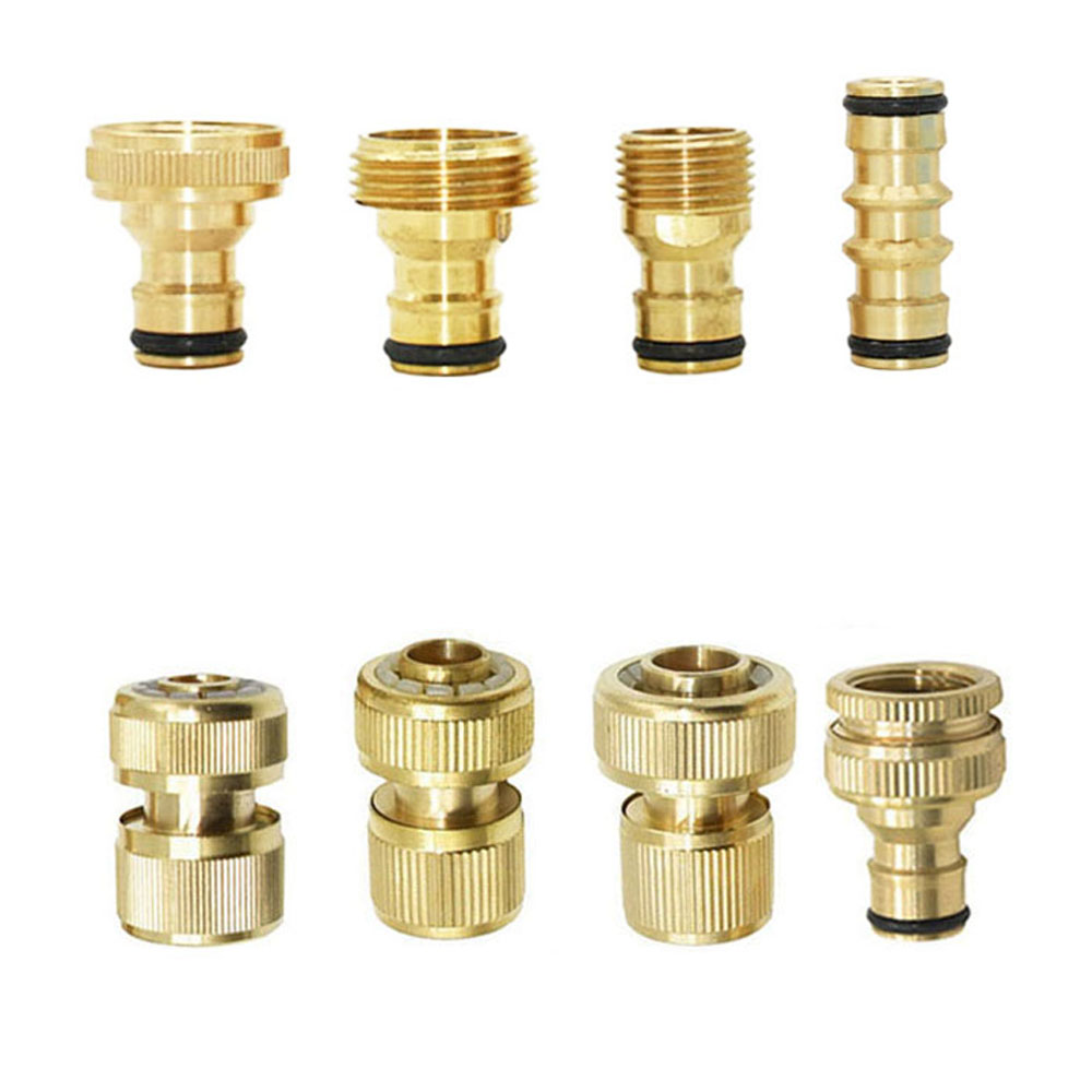 1/2 ''5/8 "3/4'' 1'' латунный шланг, быстрый соединитель, фитинг для остановки воды, медная резьба, муфта для крана, адаптер для садового пистолета для полива