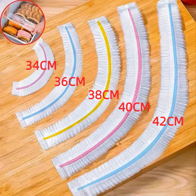 Capa descartável colorida para alimentos, envoltório elástico, tampa para manter fresco, placa de cozinha, sacos de armazenamento coloridos de nylon