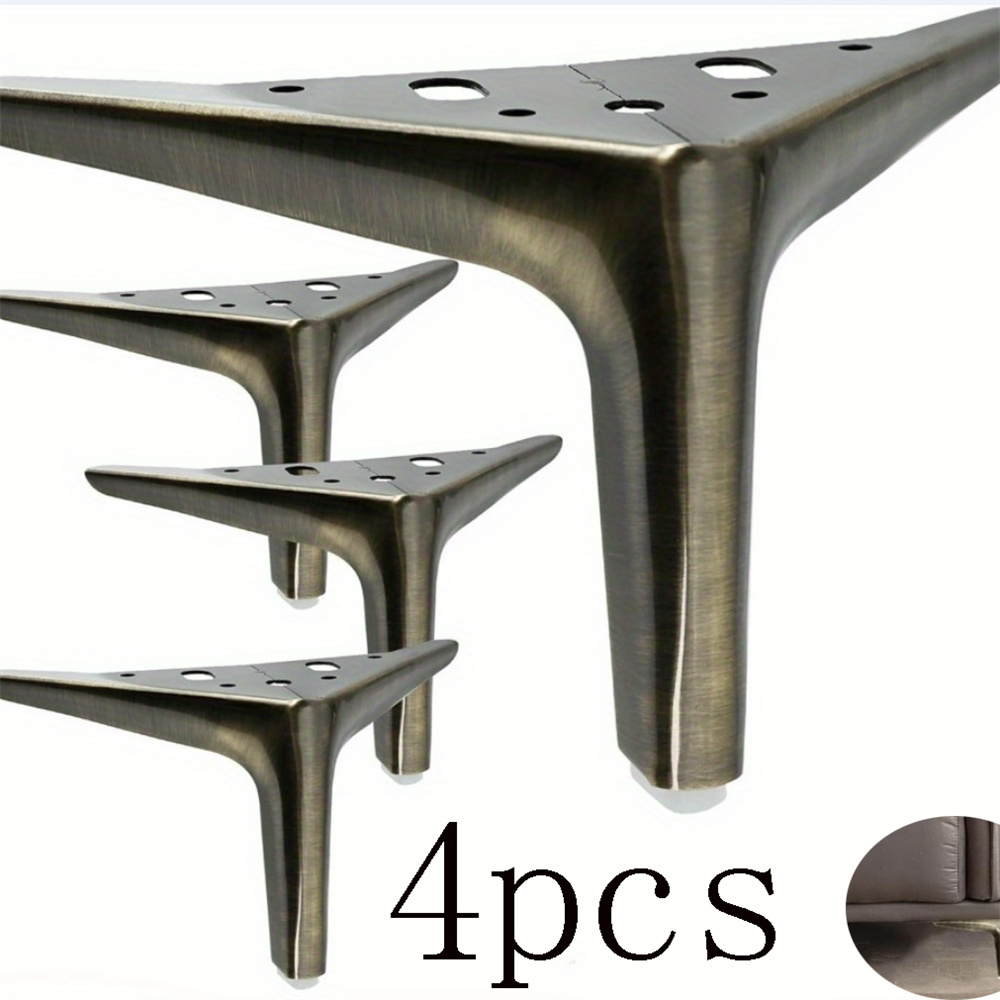 4 pièces 15cm pieds de meubles-pieds de canapé en métal lot de 4, avec coussinets et vis antidérapants, pieds de remplacement de meubles de Style moderne