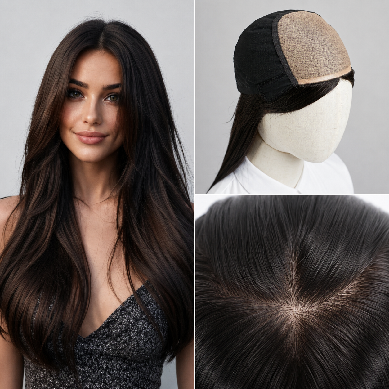Peluca de Cabello Humano con Base de Seda, Peluca Kosher Judía con Parte Superior de Seda, Cabello Humano Virgen 100% Sin Procesar, Hecha a Mano, Lacia Natural