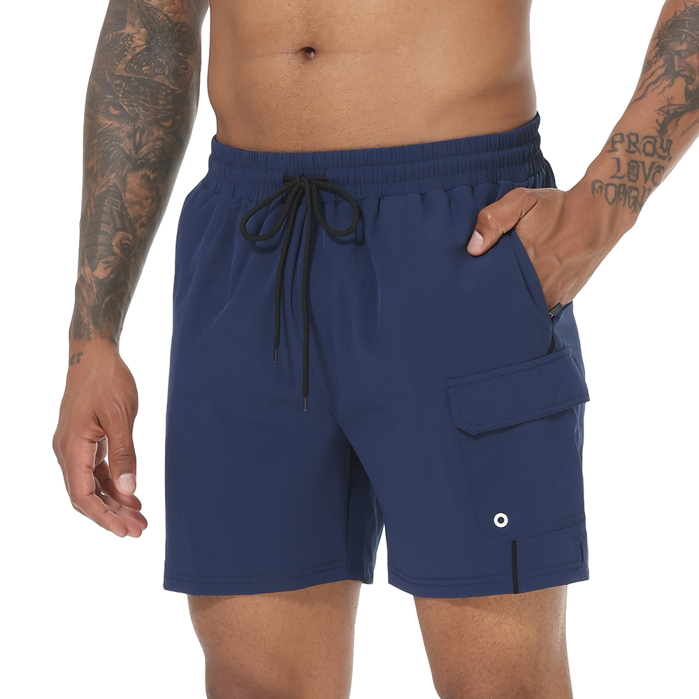 Bañador para hombre Traje de baño de secado rápido Traje de baño de surf con bolsillos con cremallera y forro de malla
