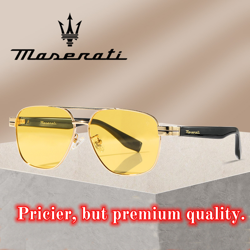MASERATI แว่นกันแดดสุดหรูสำหรับผู้ชายและผู้หญิง แว่นตาขับรถโพลาไรซ์ UV400 สไตล์คลาสสิก คุณภาพระดับพรีเมียม ดีไซน์แฟชั่นระดับไฮเอนด์