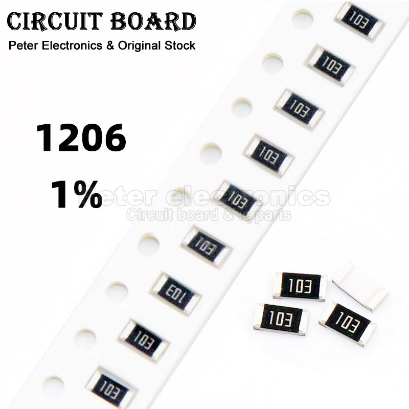 100 stks 1% 1206 SMD weerstand 0R ~ 10 M 1/4 W 0.1 1 10 100 150 220 330 ohm 1 K 2.2 K 4.7 K 10 K 100 K 1R 10R 100R 220R 330R 1 M
