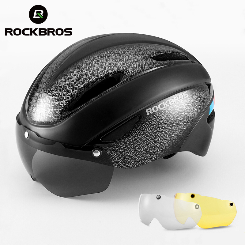 ROCKBROS kask rowerowy Aero kask rowerowy integralnie formowany kask rowerowy mężczyźni kobiety gogle soczewki MTB sprzęt do kolarstwa szosowego