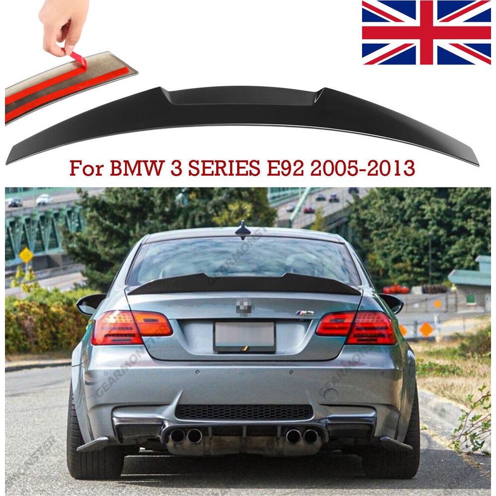 สปอยเลอร์ท้ายรถสำหรับ BMW 3 E92 2005 + M4สไตล์ปีกนกสีดำเงา