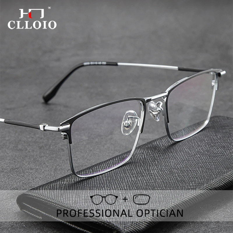 CLLOIO Ultralekkie okulary biznesowe dla mężczyzn okulary do czytania blokujące niebieskie światło krótkowzroczność okulary korekcyjne nadwzroczność okulary optyczne