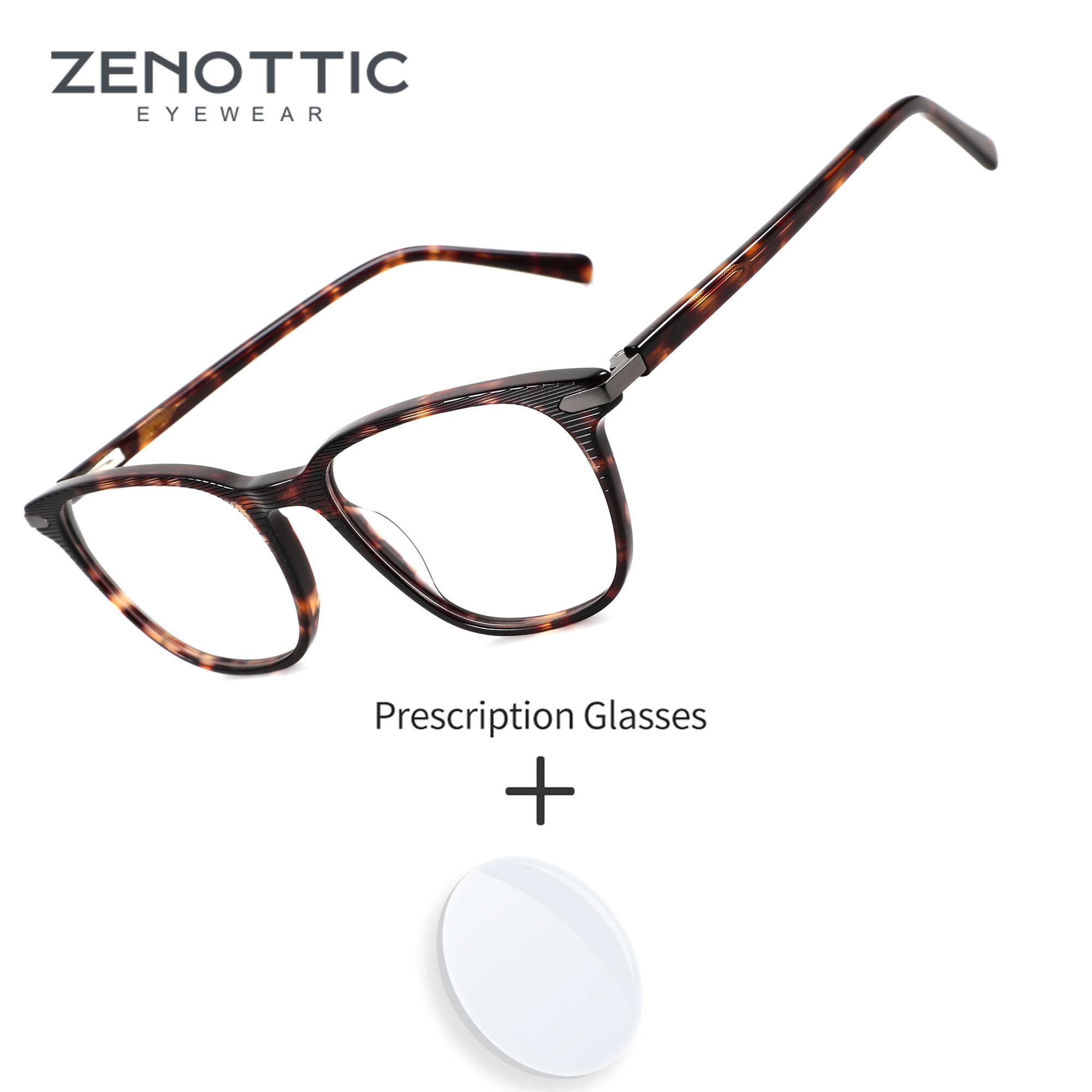 ZENOTTIC ทรงกลม อะซิเตท วินเทจ แอนตี้ บลู ไลท์ โปรเกรสซีฟ มัลติโฟคอลแว่นตาตามใบสั่งแพทย์แว่นตา