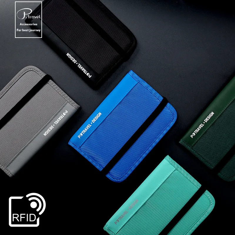 RFID дорожный кошелек, держатель для паспорта, органайзер для кредитных карт, сумка на молнии, органайзер для документов, противоугонные дорожные аксессуары