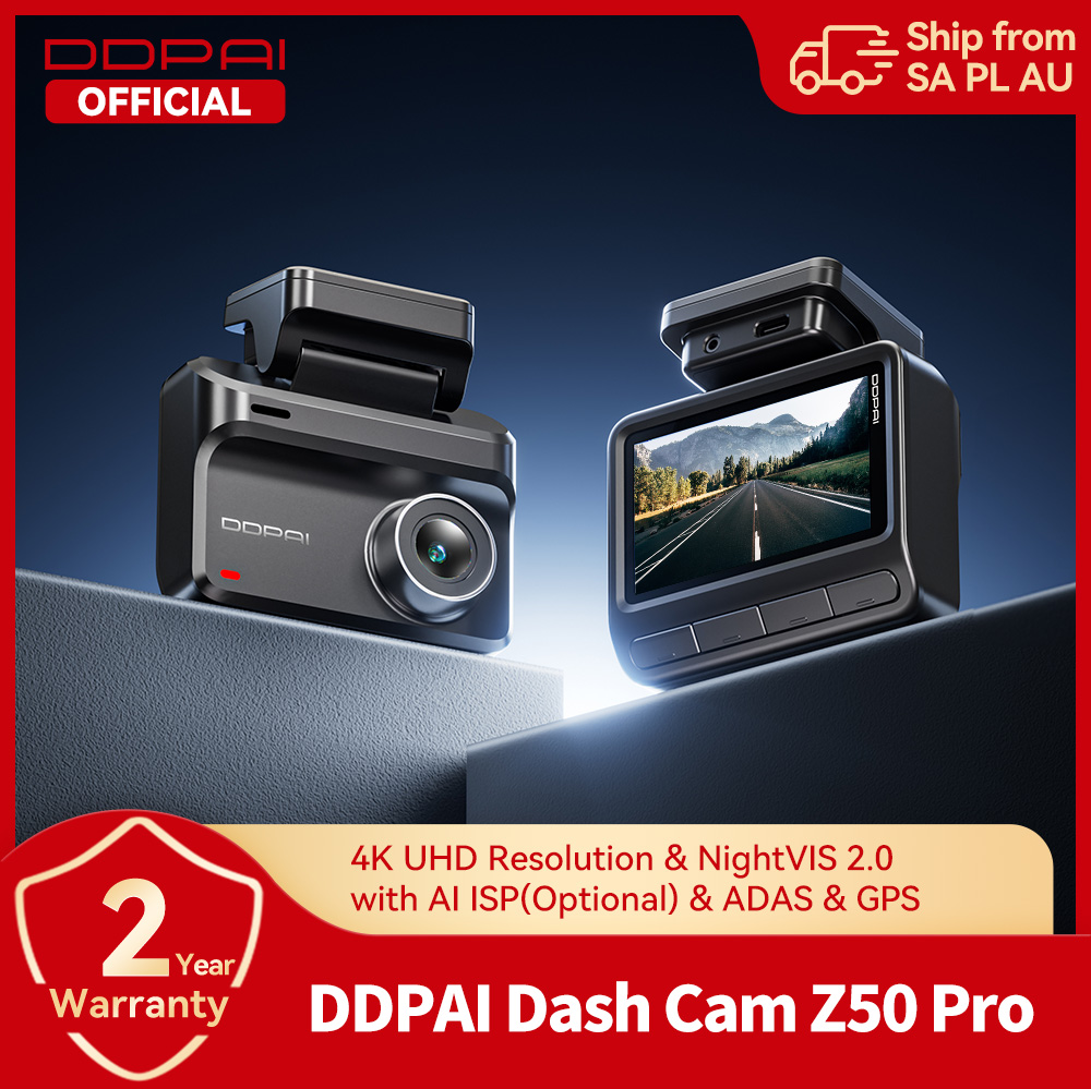 Видеорегистратор DDPAI Z50 Pro 4K с ночным видением, Wi-Fi 5 ГГц, GPS, ADAS, режимом парковки 24 часа, поддержкой передней и задней камер