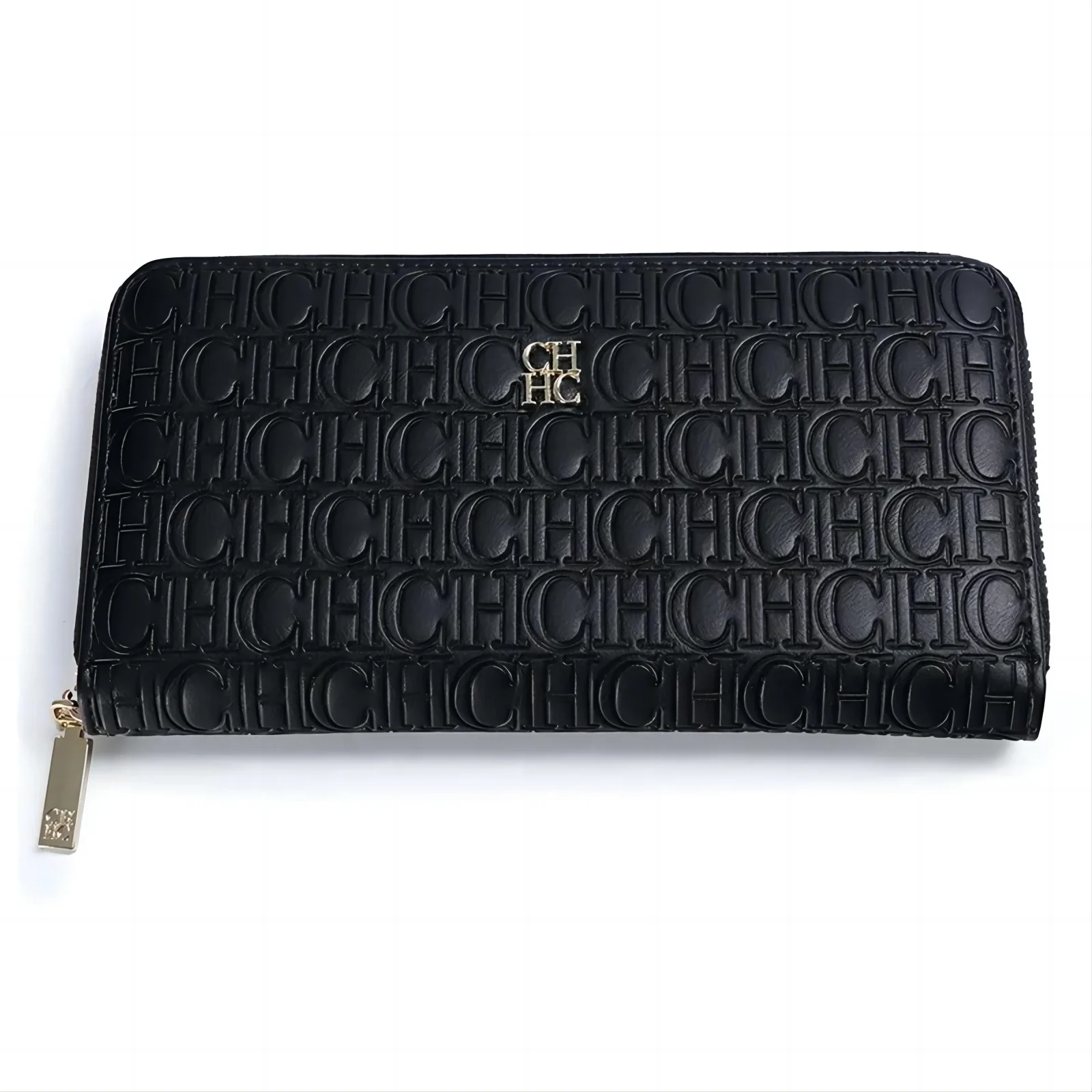CH Cartera clásica de moda para mujer, diseño estándar de Color sólido con letras en relieve, nueva cartera de lujo 2025 para mujer