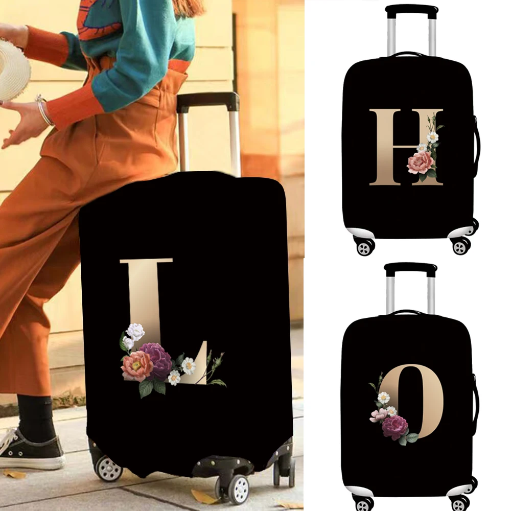 Housse de protection pour bagages, accessoires de voyage, étui anti-poussière résistant à l'usure pour valise, série lettres dorées, tendance 2026